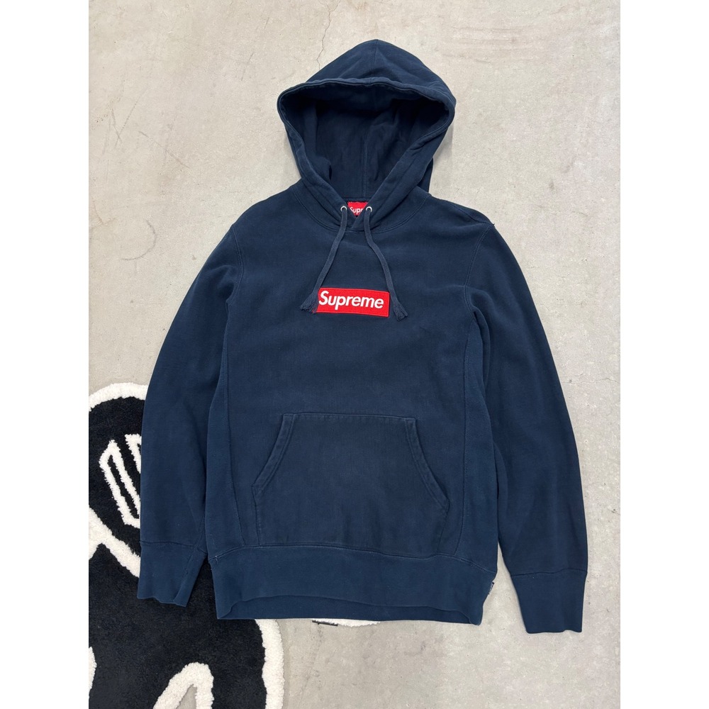 Supreme Box Logo Hooded Sweatshirt Navy Blue Red BOGO Hoodie Mens Large